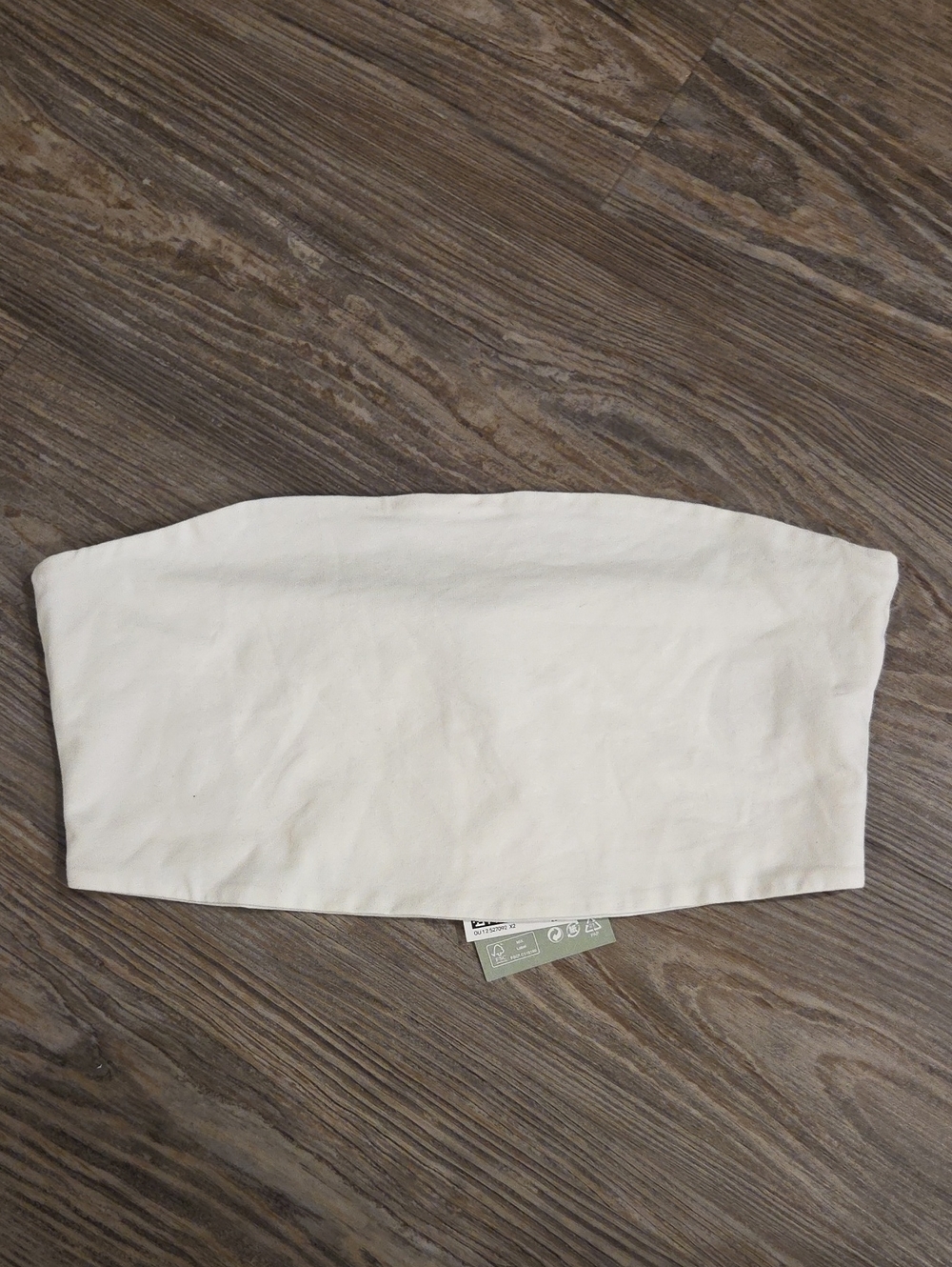 H&M Cream Strapless Bandeau Crop Top